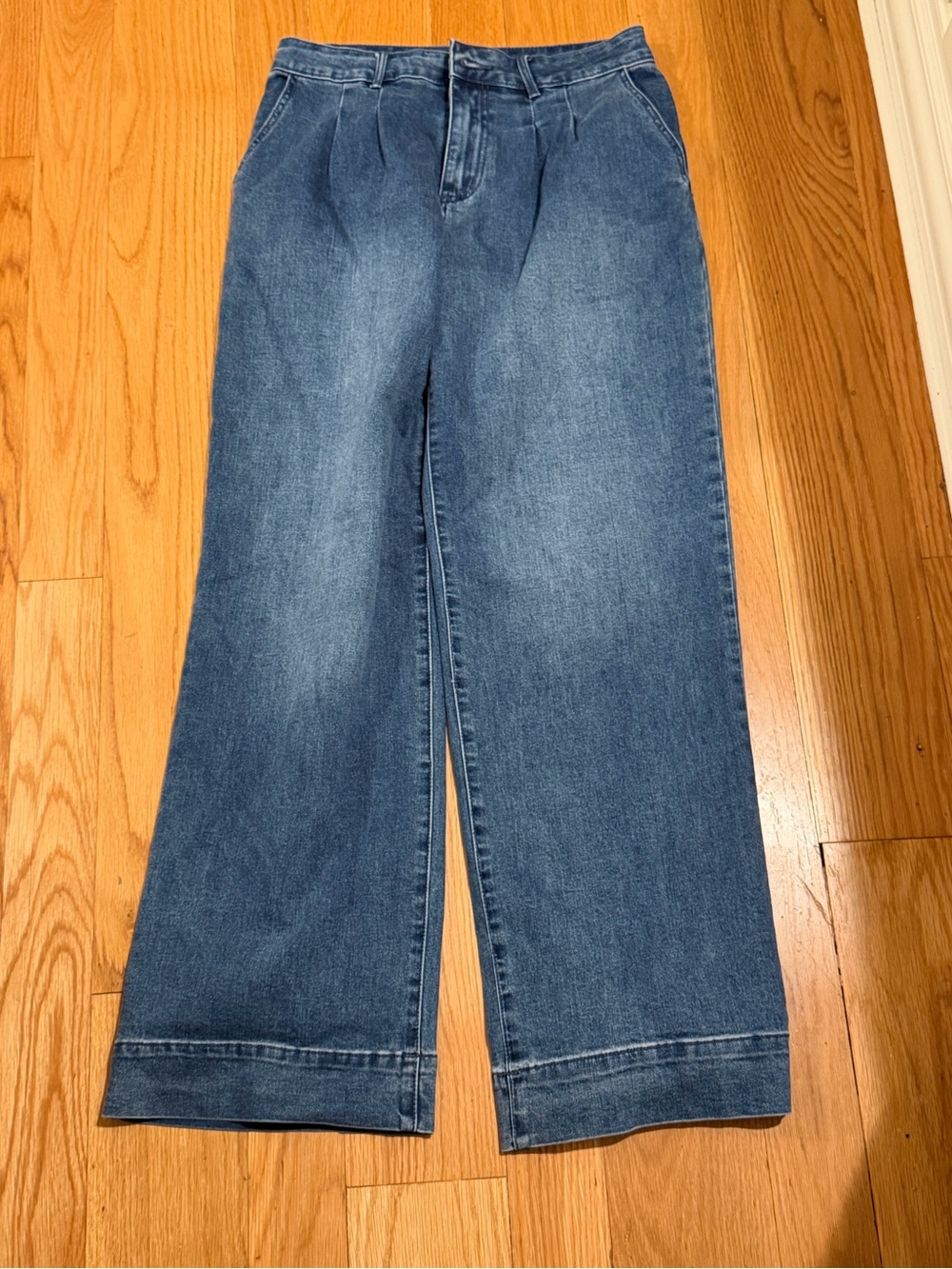 bagatelle Wide-Leg Jeans in Medium Blue Denim